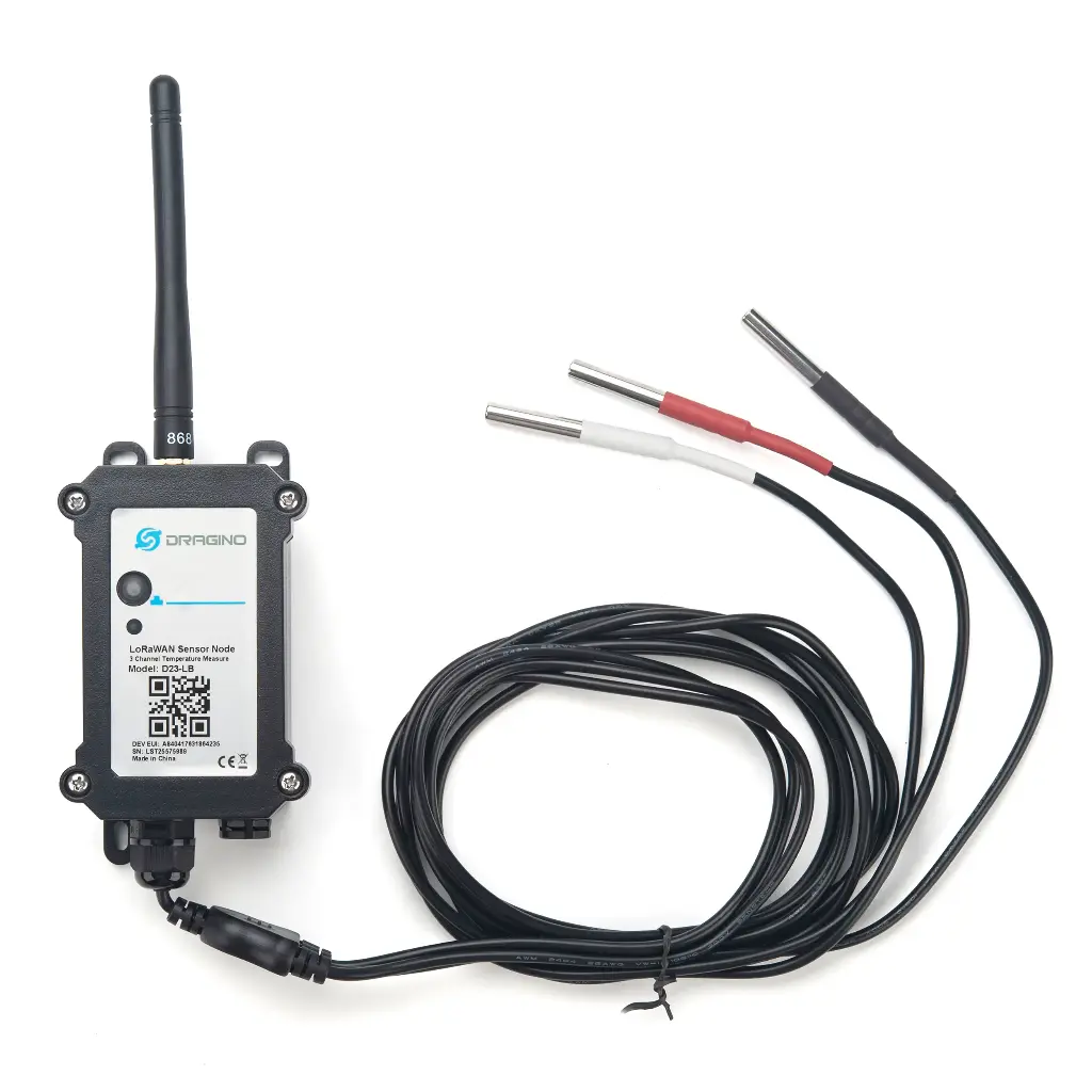 [D23-LB] Three probes LoRaWAN Waterproof /Outdoor Temperature Sensor